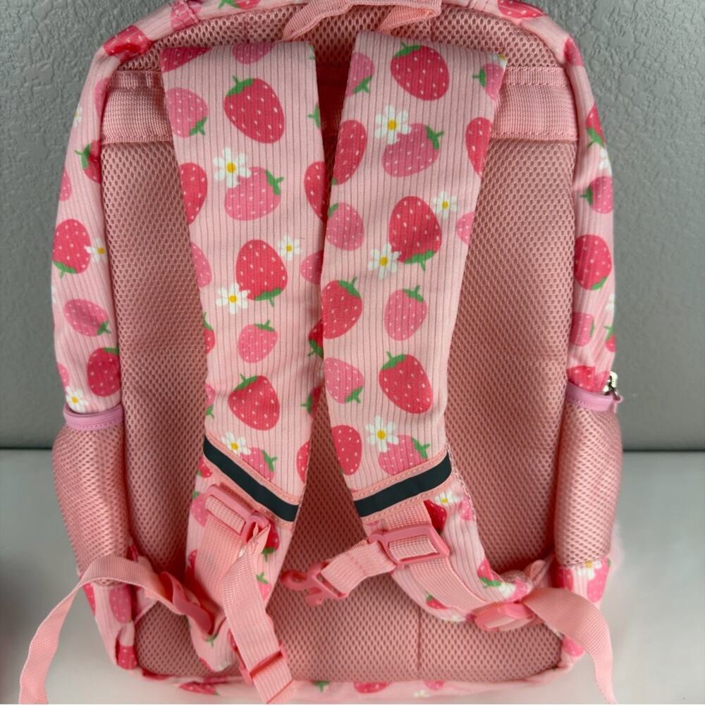 NWOT Charming Pink Strawberry Kids Backpack, lunch bag, pencil case - Picture 4 of 10